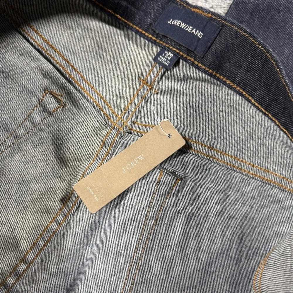 NWT J Crew 1040 Athletic KURABO Premium Japanese Fabric Jean Dark‎ Blue - 36x34